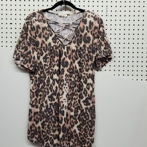 FIRST Love women's med cheetah top